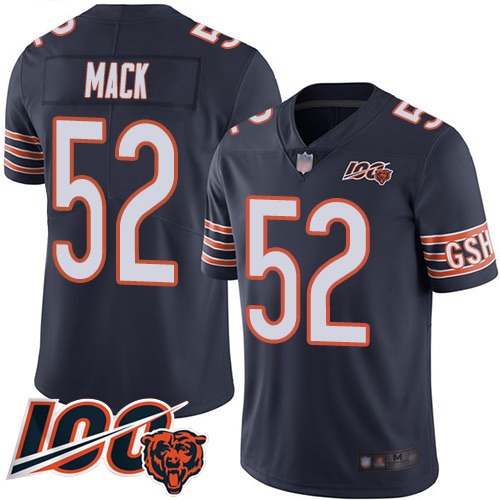 Chicago Bears Limited Navy Blue Men Khalil Mack Home Jersey NFL Football #52 100th Season
